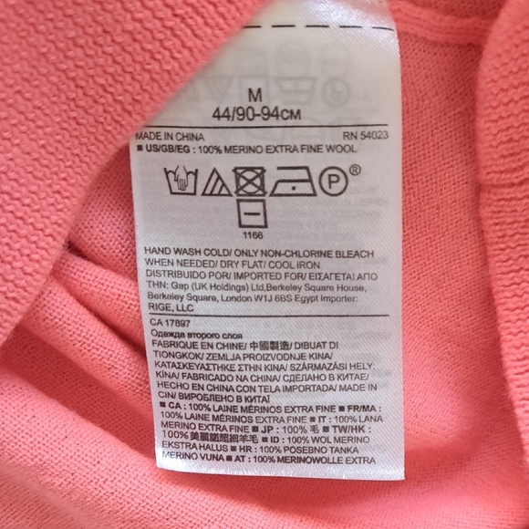 Banana Republic Extra Fine Merino Wool Neon Orange Lightweight Sweater Vibrant - Picture 5 of 9